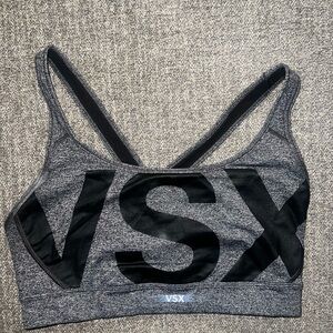 VSX Heather Gray and Black Sports Bra